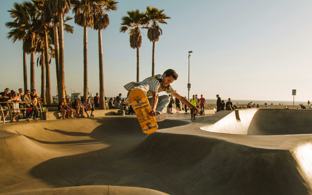 Man performing on skate park